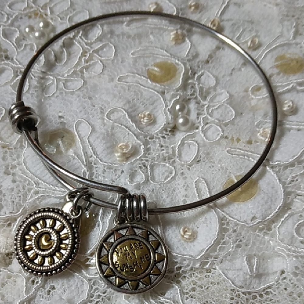 Silver and Gold Vintage Style Bracelet with Intricate Designs